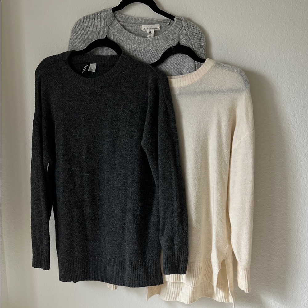 H&M Women's Sweater Trio - Black, Gray, Cream
